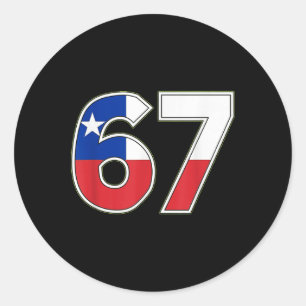 Chile Flag Number 67 Celebration Design Classic Round Sticker