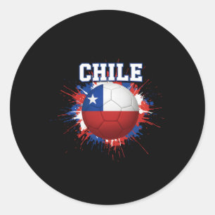 Chile Flag Soccer Ll Paint Splatter Patriotic Spor Classic Round Sticker