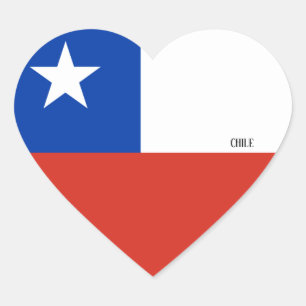 Chile Flag Splendid Patriotic Heart Sticker