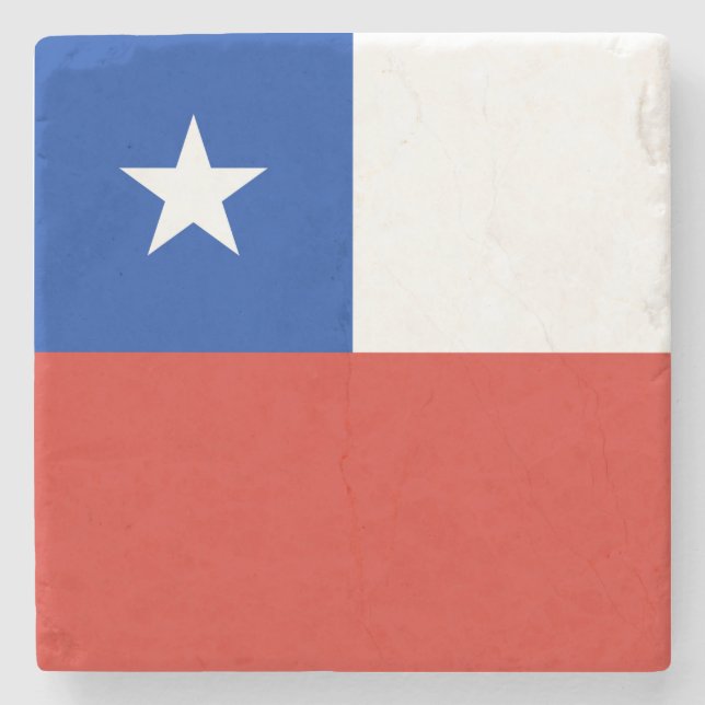 Chile flag stone coaster (Front)