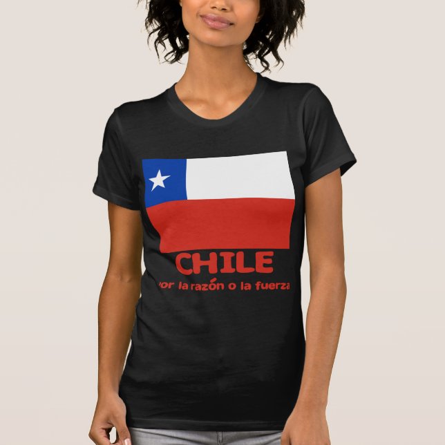 Chile Flag T-shirt with Chilean Motto (Front)