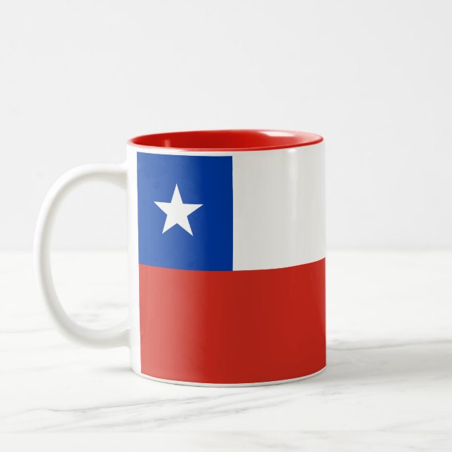 Chile Flag Two-Tone Coffee Mug (Left)