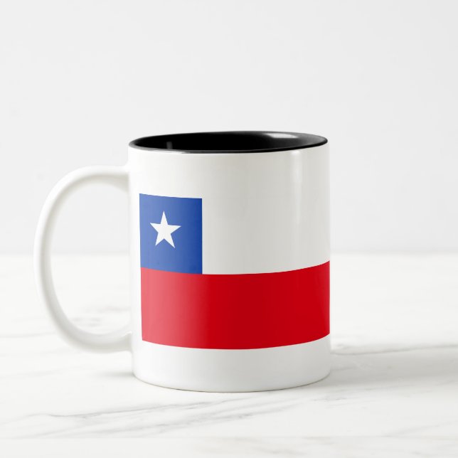 Chile Flag Two-Tone Coffee Mug (Left)