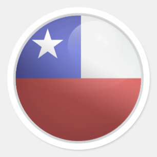 Chile Glossy Circle Flag Classic Round Sticker