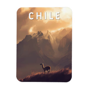Chile Illustration Travel Art Vintage Magnet