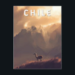 Chile Illustration Travel Art Vintage Postcard<br><div class="desc">Chile vector artwork design. Chile,  a stunningly diverse country stretching along South America's Pacific coast,  is known for its desert landscapes,  glacier-carved mountains,  and vibrant cities.</div>