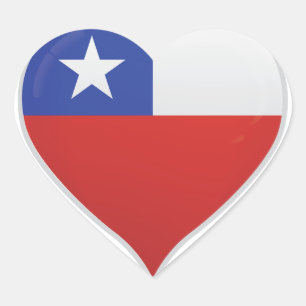Chile love flag pride heart sticker