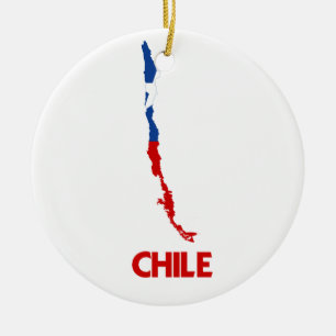 CHILE MAP CERAMIC TREE DECORATION