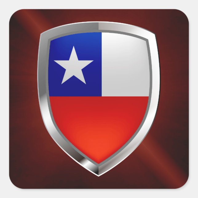 Chile Mettalic Emblem Square Sticker (Front)