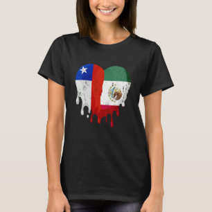 Chile Mexico Flag Heart Citizen Grown Patriot Coun T-Shirt