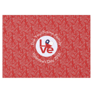 Chile Red LOVE Flag Personalised  Tablecloth