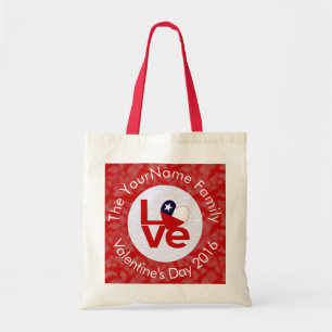 Chile Red LOVE Flag Personalised  Tote Bag