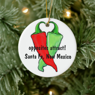 Chile Red or Green? Ceramic Christmas ornament