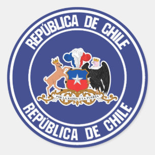 Chile Round Emblem Classic Round Sticker