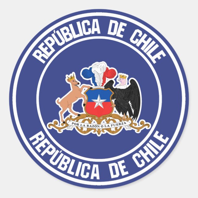 Chile Round Emblem Classic Round Sticker (Front)