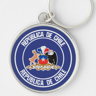 Chile Round Emblem Key Ring