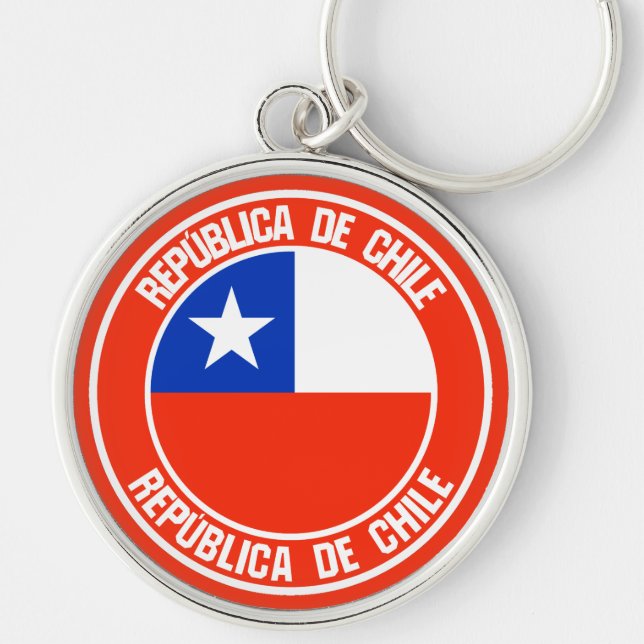 Chile Round Emblem Key Ring (Front)