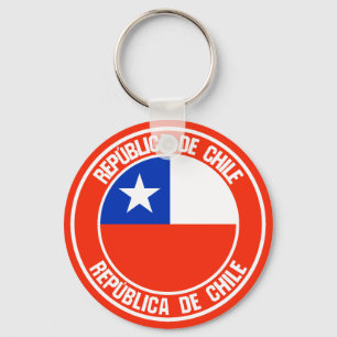 Chile Round Emblem Key Ring
