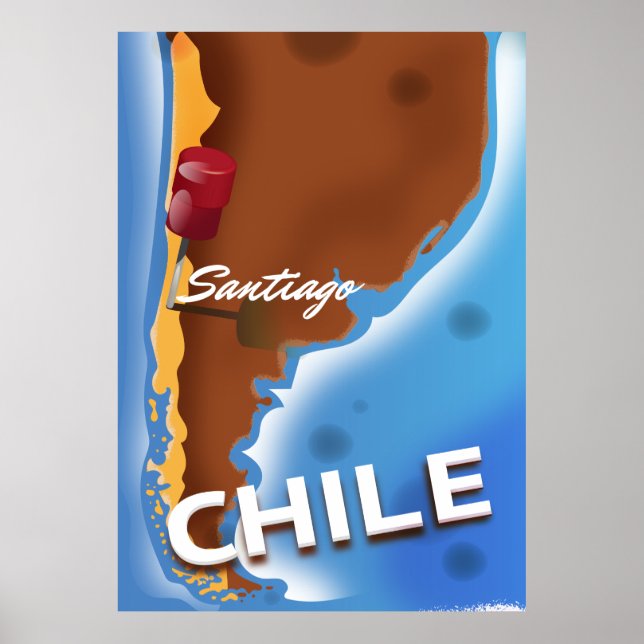 Chile santiago Vintage Travel poster (Front)