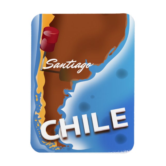 Chile santiago Vintage Travel poster Magnet (Vertical)