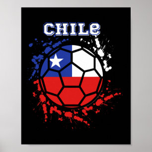 Chile Soccer Chilean Flag Futbol Fan Jersey Poster