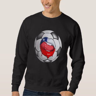 Chile Soccer Fan Chilean Flag Mouth Sweatshirt