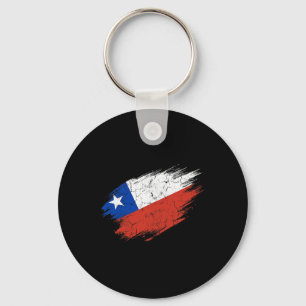 Chile Soccer Fan Tattered Flag National Pride  Key Ring