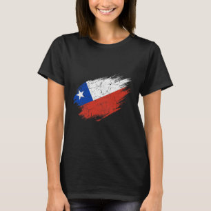 Chile Soccer Fan Tattered Flag National Pride T-Shirt