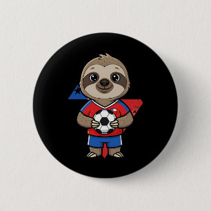 Chile Soccer Sloth Footbyll Fan Animal Byll Sport  6 Cm Round Badge