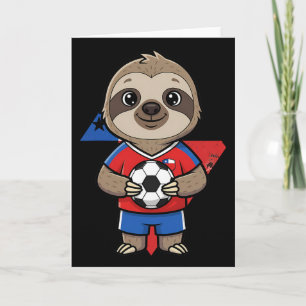 Chile Soccer Sloth Footbyll Fan Animal Byll Sport Card
