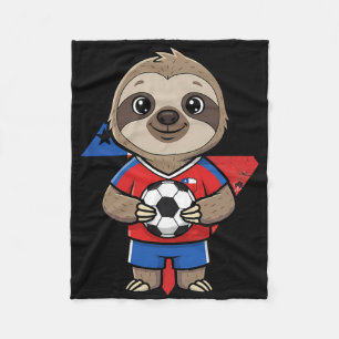 Chile Soccer Sloth Footbyll Fan Animal Byll Sport  Fleece Blanket