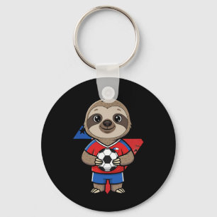 Chile Soccer Sloth Footbyll Fan Animal Byll Sport  Key Ring