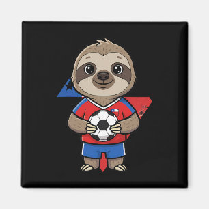 Chile Soccer Sloth Footbyll Fan Animal Byll Sport Magnet