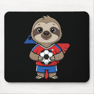 Chile Soccer Sloth Footbyll Fan Animal Byll Sport Mouse Pad