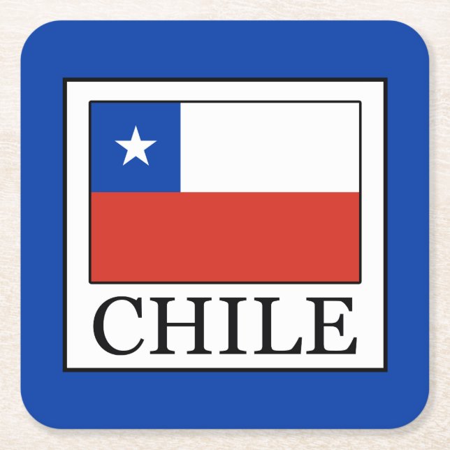 Chile Square Paper Coaster (Front)