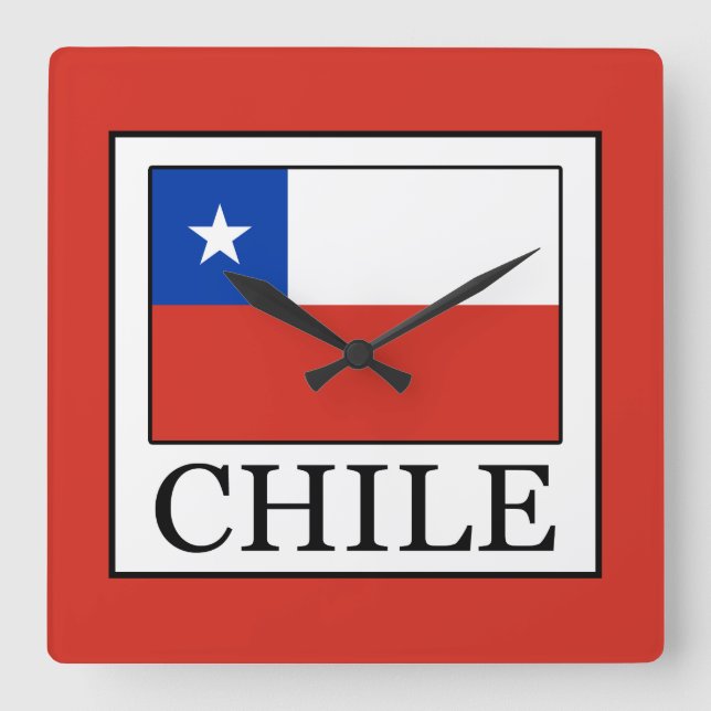 Chile Square Wall Clock (Front)