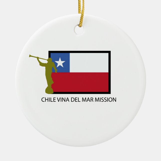 Chile Vina del Mar Mission LDS CTR Ceramic Tree Decoration (Front)