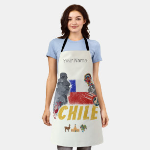 Chile Vintage Easter Island Flag and Alpaca Apron