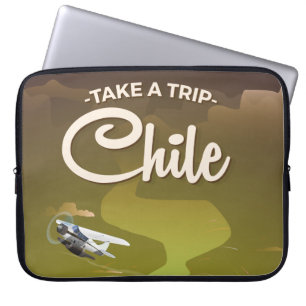 Chile Volcano vintage travel poster Laptop Sleeve