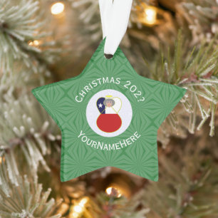 Chilean Angel Christmas Flag Personalised  Ornament