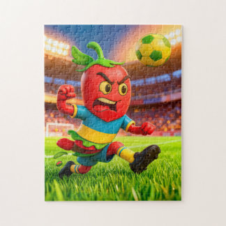 Chilean chili pepper soccer player in stadium jigsaw puzzle