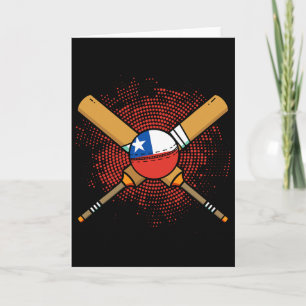 Chilean Cricket Racket And Ll Flag Of Chile Card