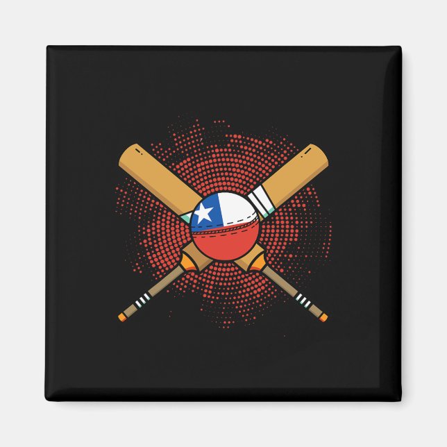 Chilean Cricket Racket And Ll Flag Of Chile  Magnet (Front)