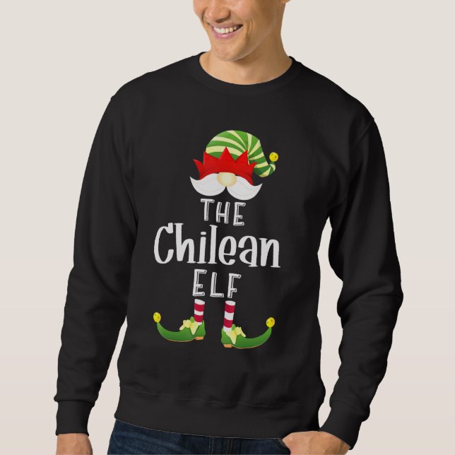 Chilean Elf Group Christmas Pajama Party Sweatshirt (Front)