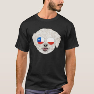 Chilean Flag Bichons Frise Dog Chile Pocket T-Shirt