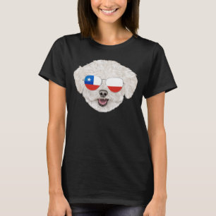 Chilean Flag Bichons Frise Dog Chile Pocket T-Shirt