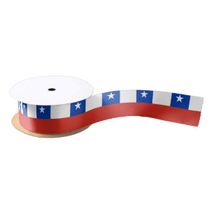 Chilean Flag & Chile travel, holiday/sports Satin Ribbon