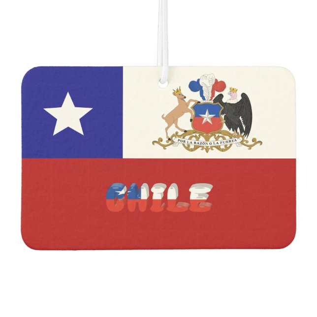 Chilean flag-coat of arms car air freshener (Front)