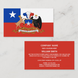 Chilean Flag & Coat of Arms, Flag of Chile Business Card