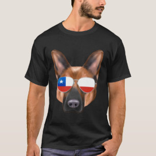 Chilean Flag German Shepherd Dog Chile Pocket T-Shirt